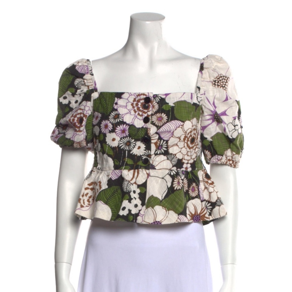 Maje Floral Crop Top Size 2 (small/medium, brand sizing is 1, 2 or 3)